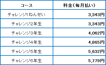 進研ゼミ 料金表